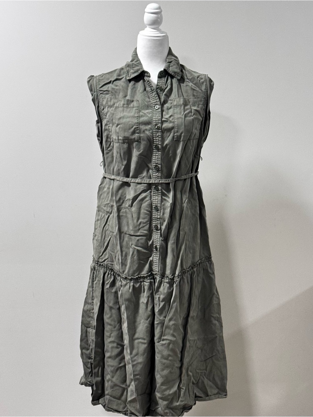 Isabel by Ingrid & Isabel Olive Green Maternity Maxi Shirt Dress – XS
